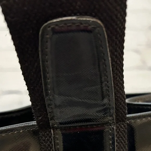 Tory Burch Black Patent Leather Logo Tote - EUC. - Picture 10 of 16